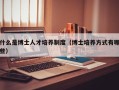 什么是博士人才培养制度（博士培养方式有哪些）