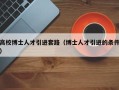 高校博士人才引进套路（博士人才引进的条件）
