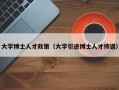 大学博士人才政策（大学引进博士人才待遇）