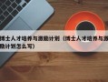博士人才培养与激励计划（博士人才培养与激励计划怎么写）